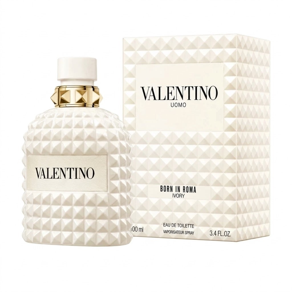 Valentino Uomo Born In Roma Ivory Eau de Toilette 3.4 oz 100ml Men Spray New.